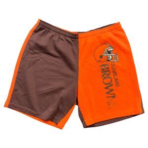 Hummer Sportswear NFL Cleveland Brown Mens XL Orange Elastic Waist Sweat Shorts